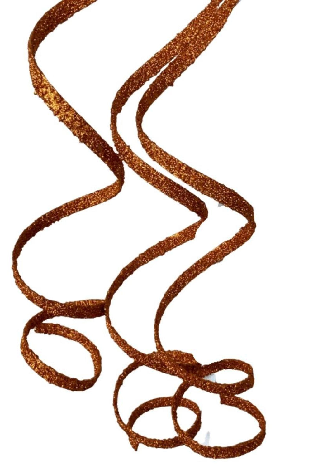 39" Glitter Loop Ribbon Spray: Orange