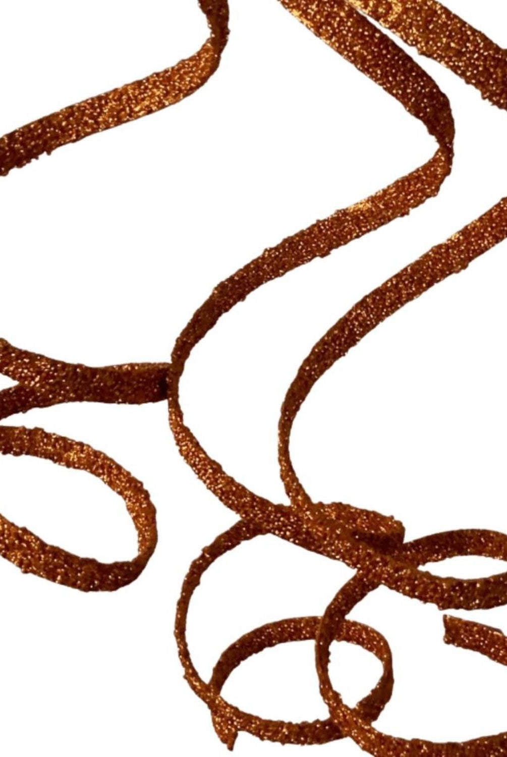 39" Glitter Loop Ribbon Spray: Orange