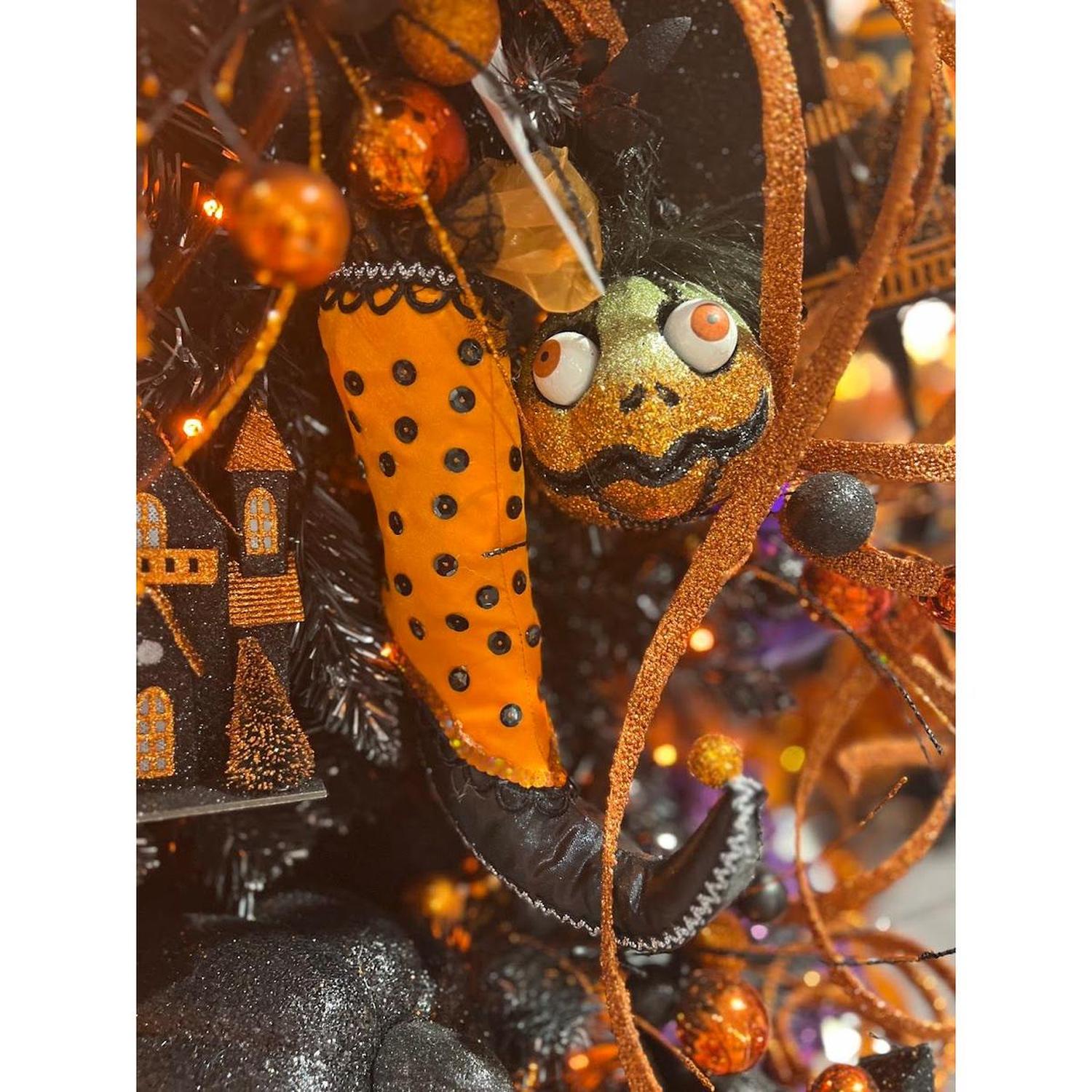 Shop For 39" Glitter Loop Ribbon Spray: Orange