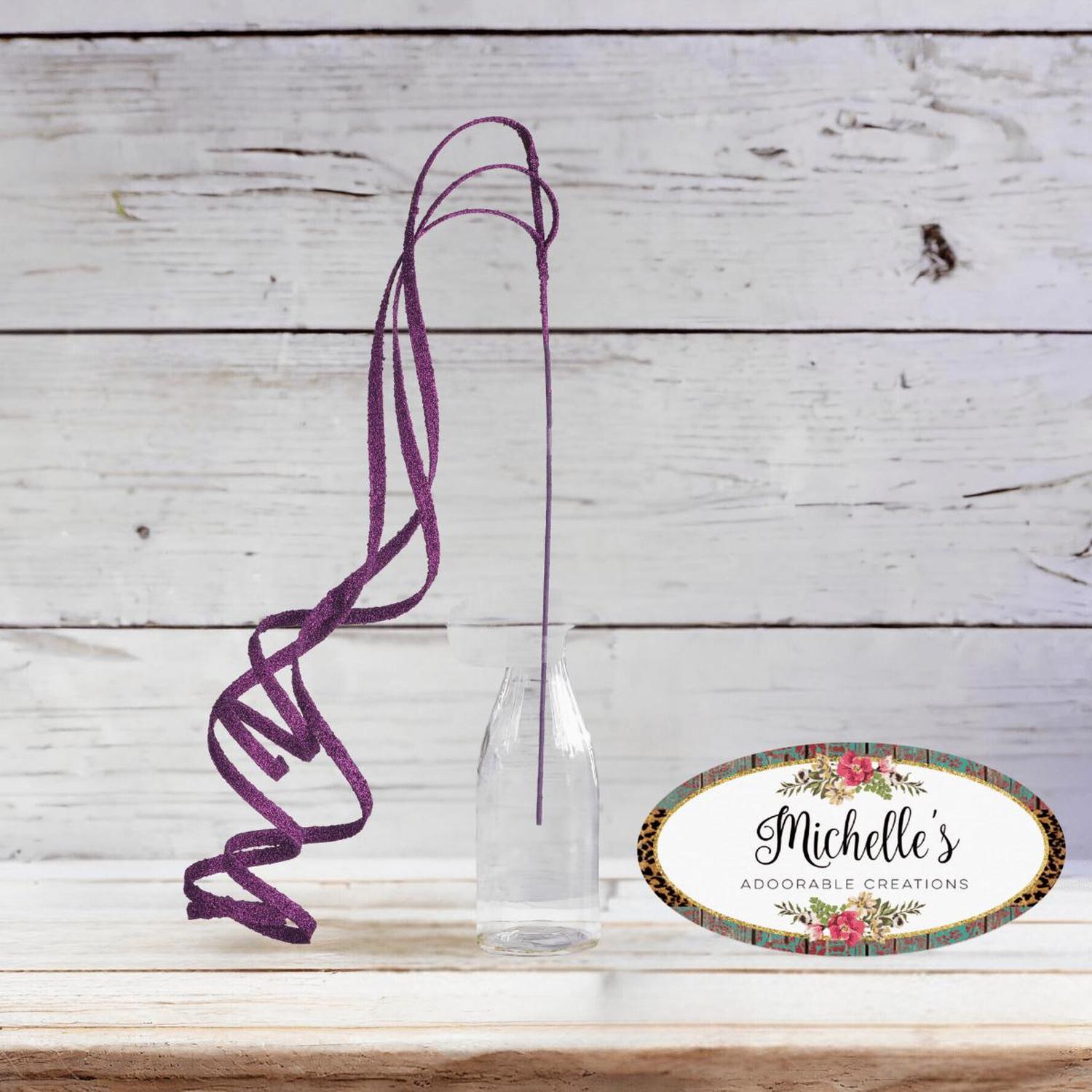 Shop For 39" Glitter Loop Ribbon Spray: Purple