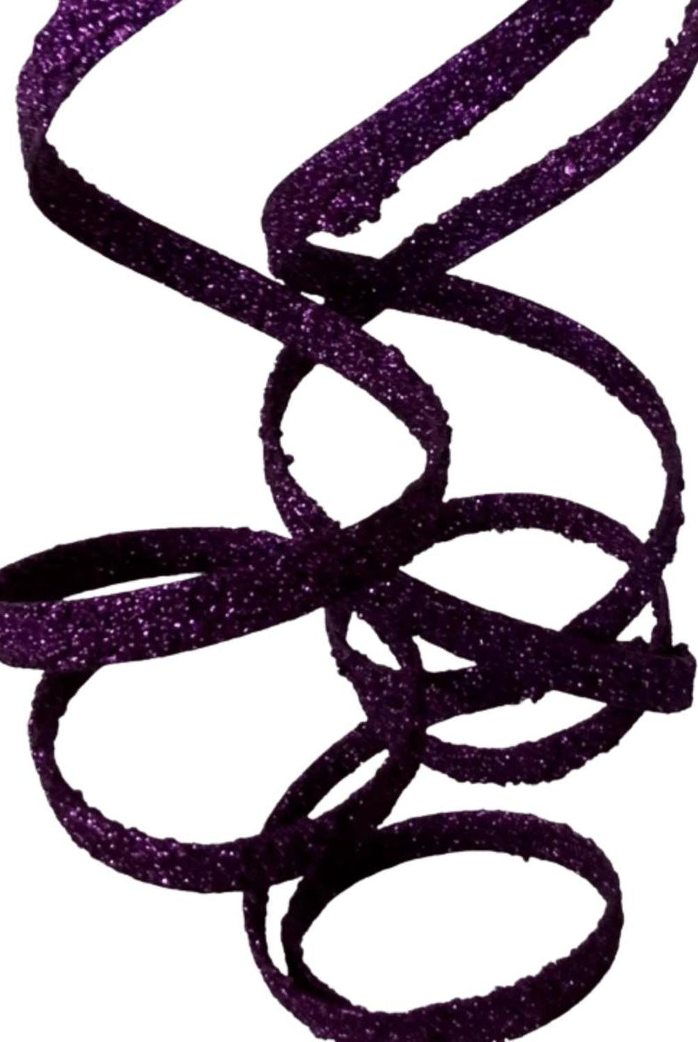 39" Glitter Loop Ribbon Spray: Purple