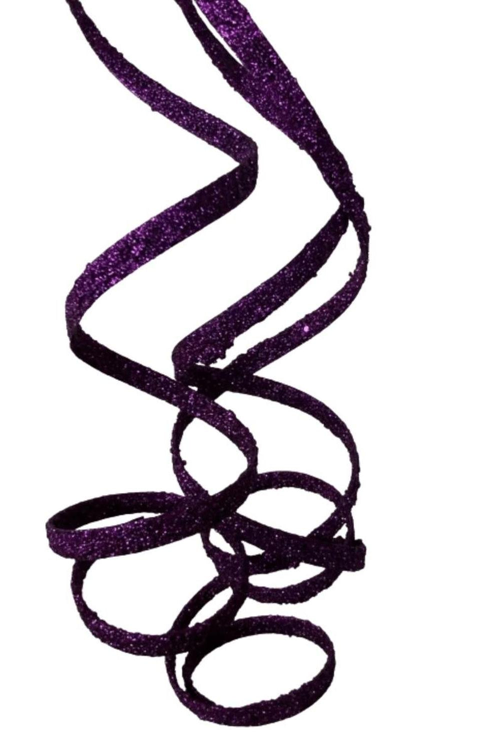 39" Glitter Loop Ribbon Spray: Purple