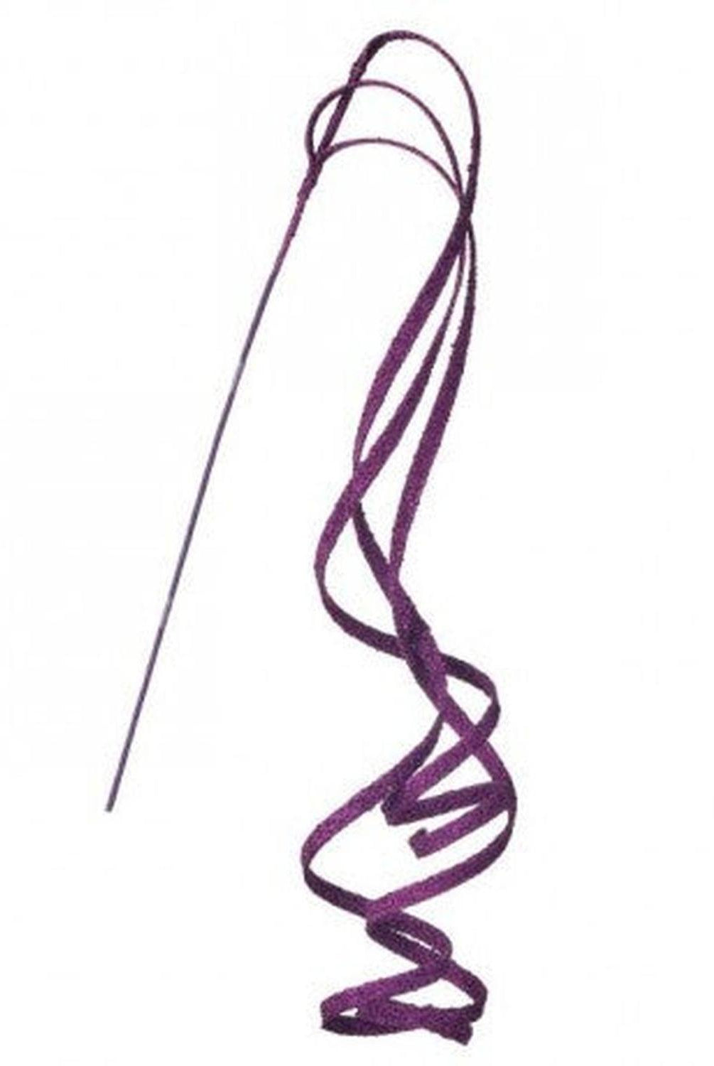39" Glitter Loop Ribbon Spray: Purple