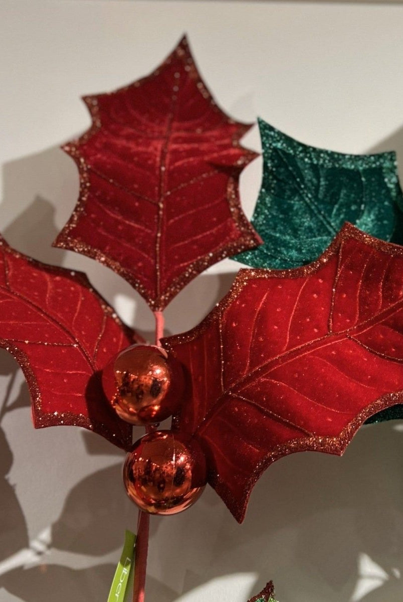 Shop For 39" Holly Leaf Spray: Red