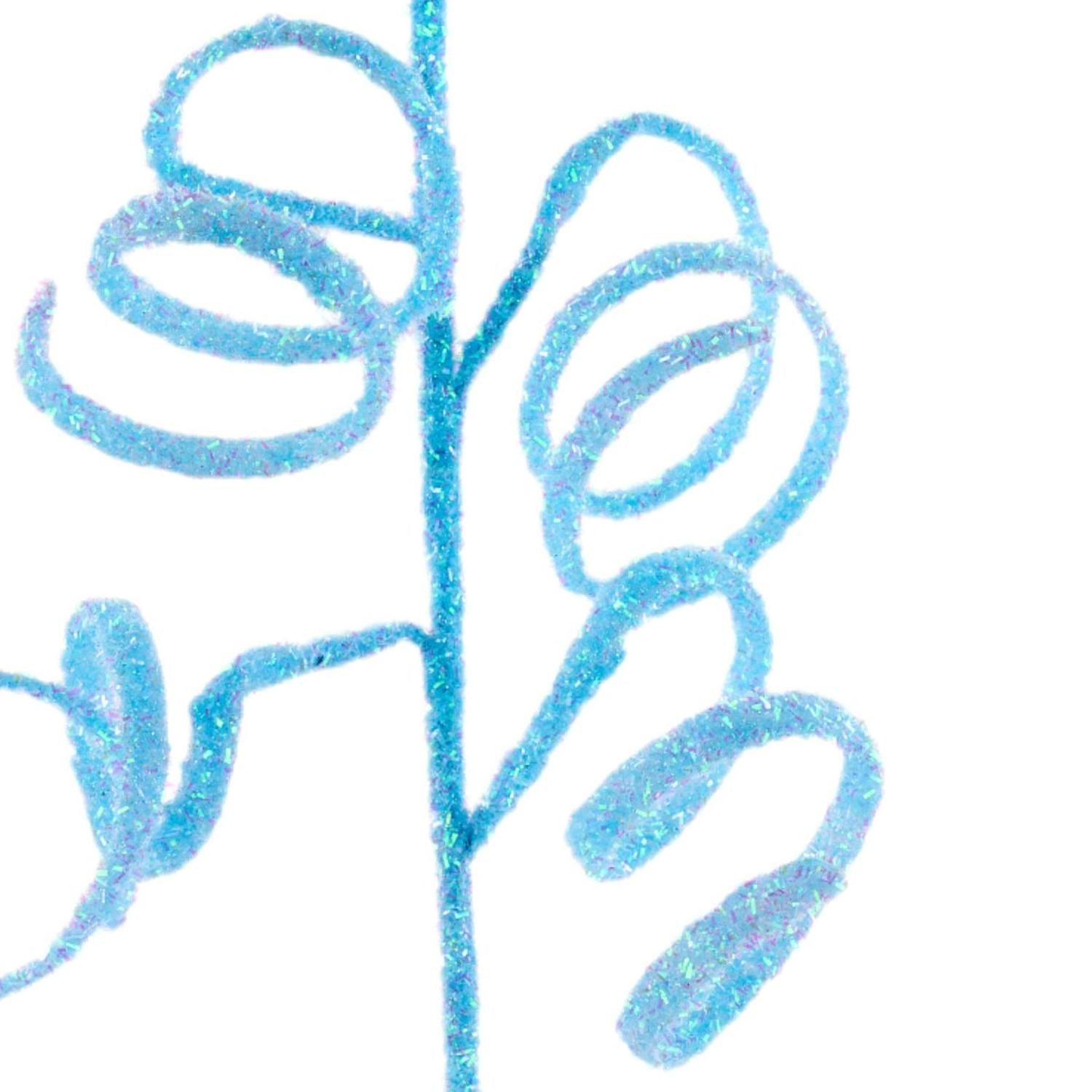 Shop For 39" Iridescent Curly Hanging Spray: Soft Blue