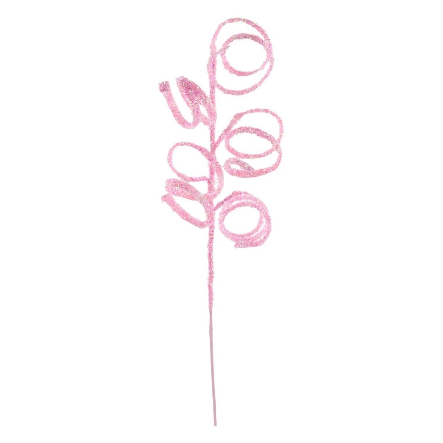 Shop For 39" Iridescent Curly Hanging Spray: Soft Pink