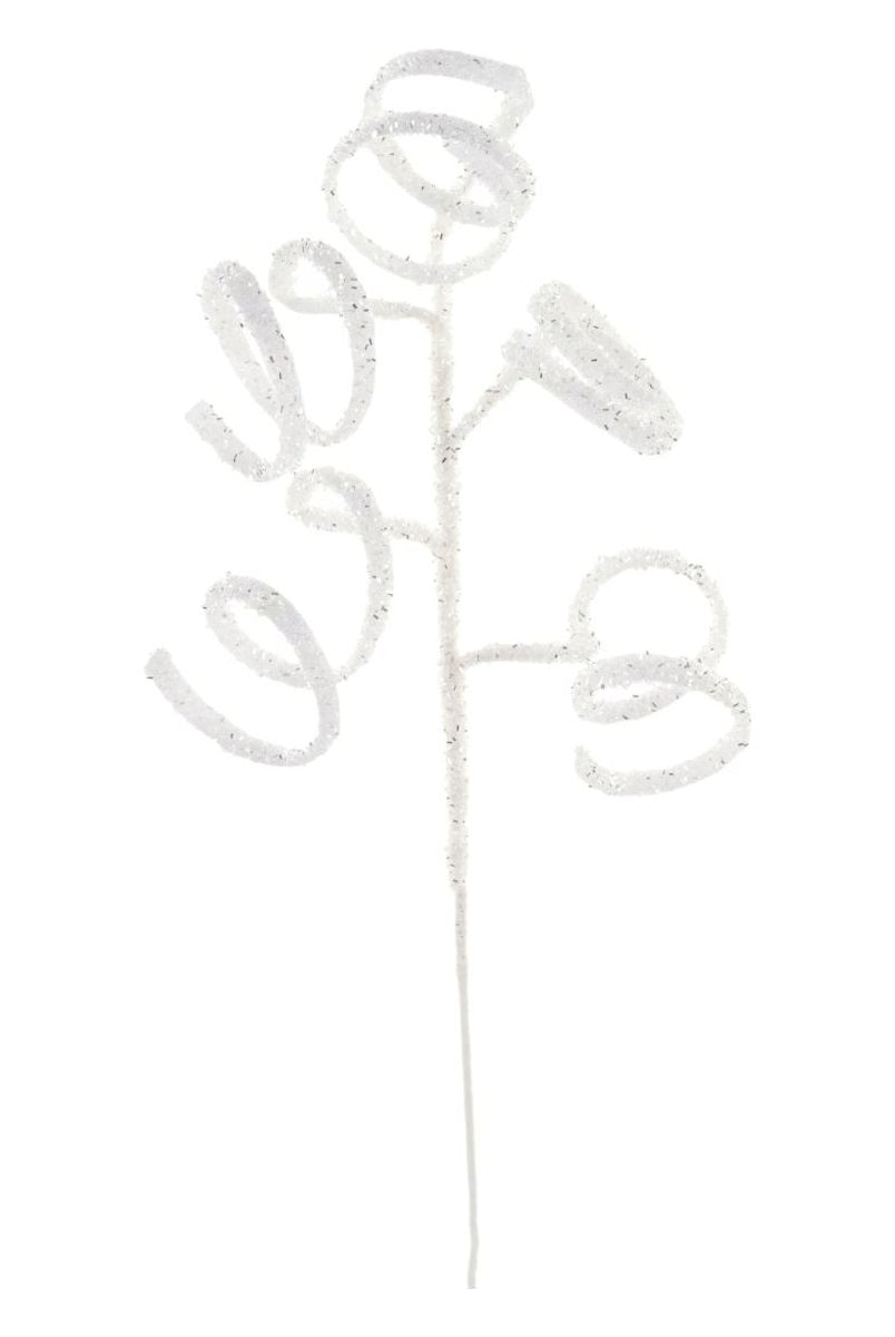 Shop For 39" Iridescent Curly Hanging Spray: White/Silver