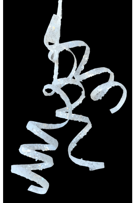 Shop For 39" Iridescent Curly Hanging Spray: White/Silver