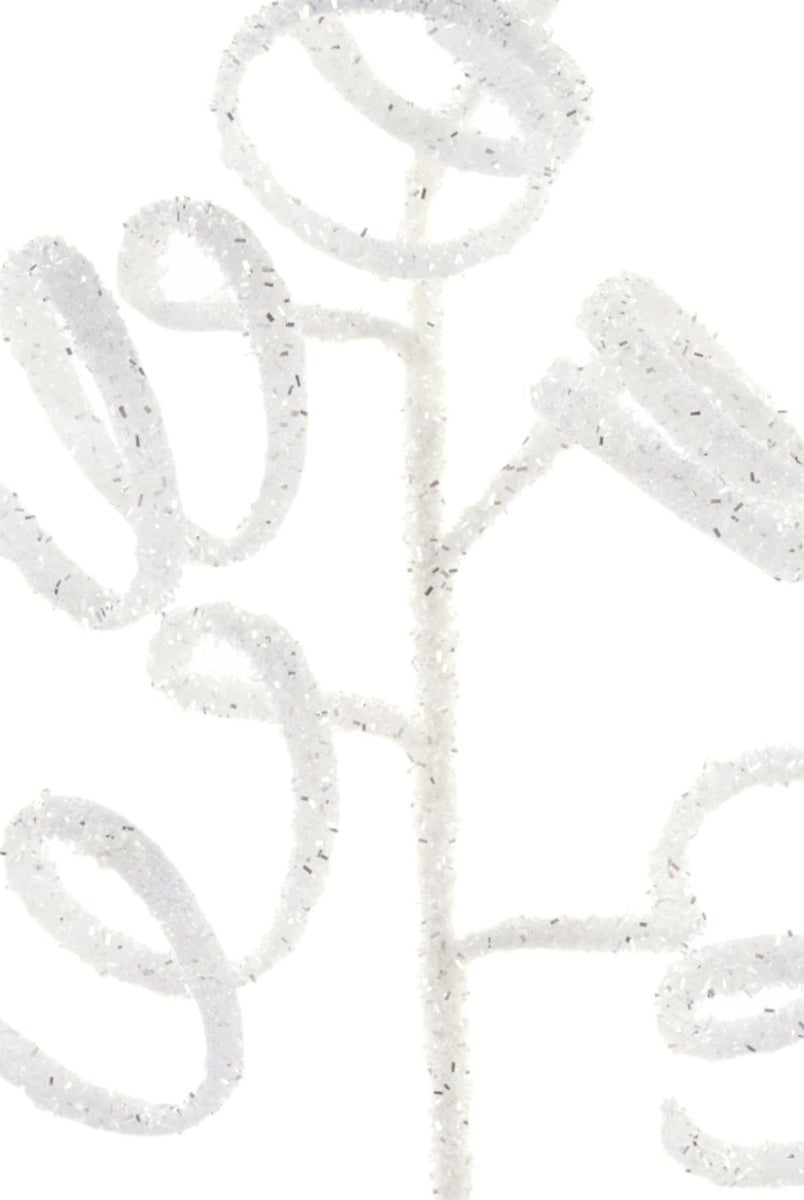 Shop For 39" Iridescent Curly Hanging Spray: White/Silver