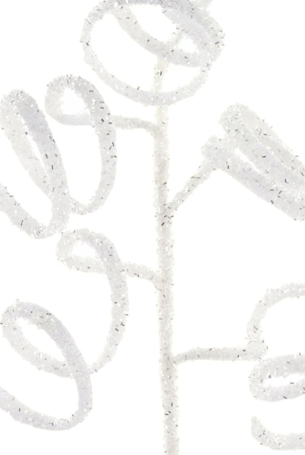 39" Iridescent Curly Hanging Spray: White/Silver