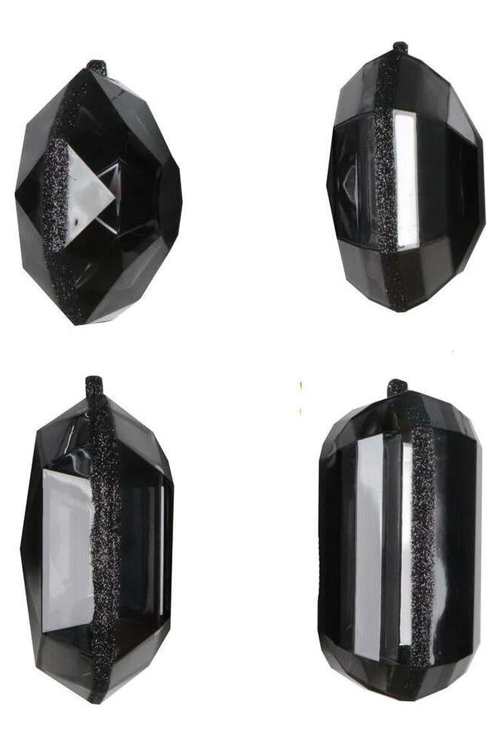 4-5" Acrylic Jewel Assortment Ornament: Black (Set 4)