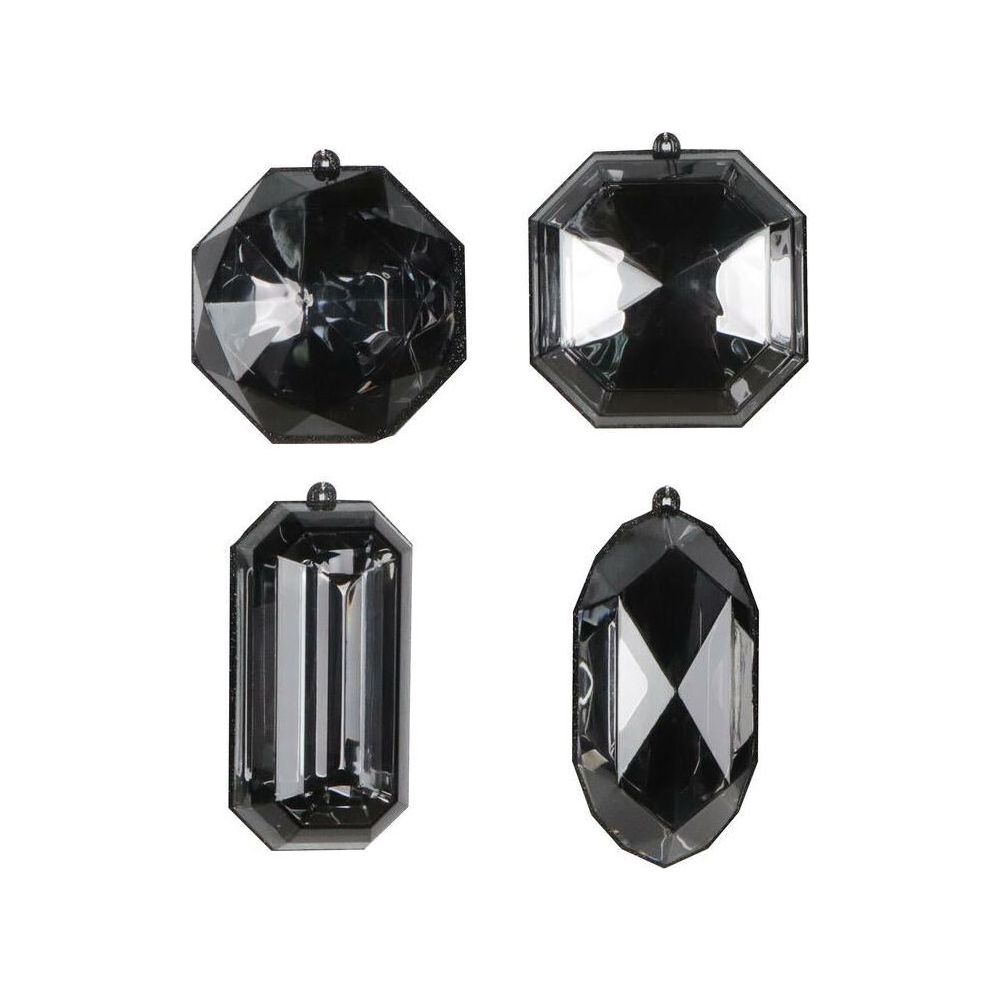 Shop For 4 - 5" Acrylic Jewel Assortment Ornament: Black (Set 4)