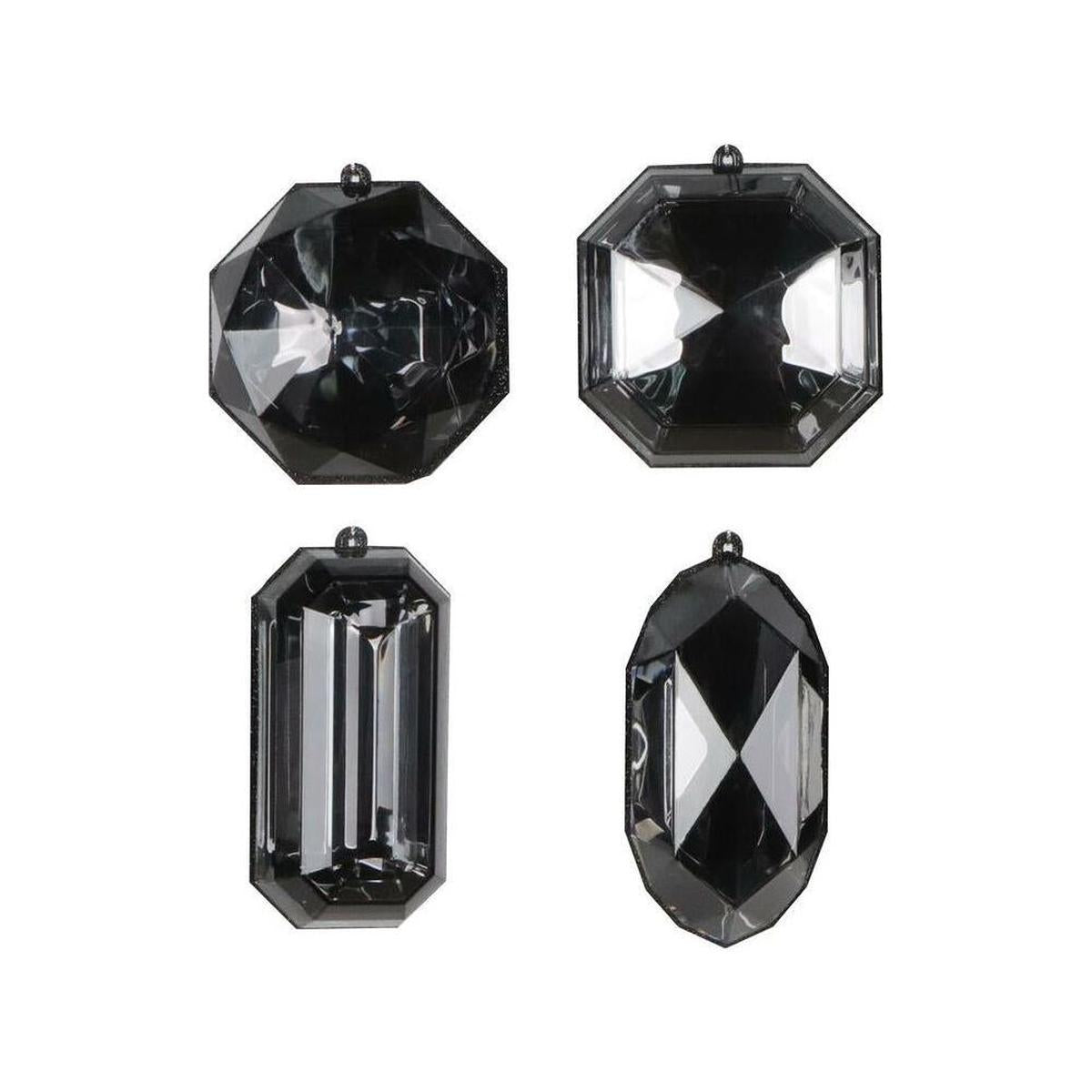 Shop For 4 - 5" Acrylic Jewel Assortment Ornament: Black (Set 4)
