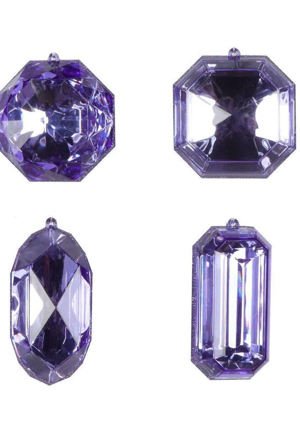4-5" Acrylic Jewel Assortment Ornament: Lavender (Set 4)
