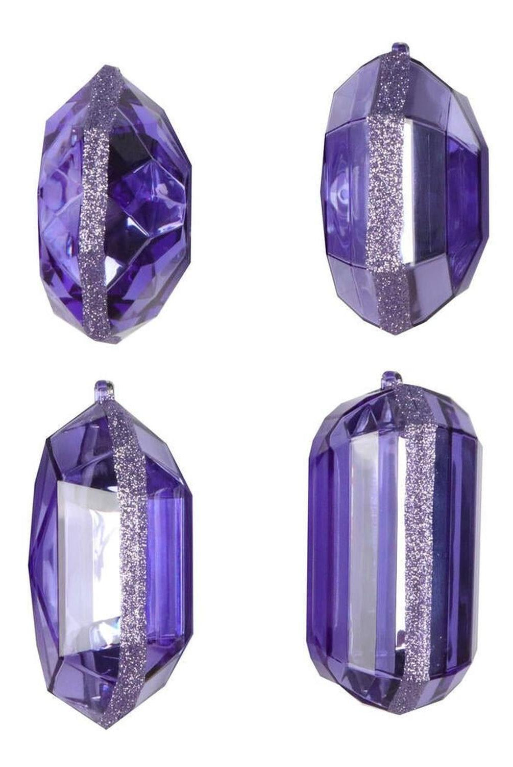 4-5" Acrylic Jewel Assortment Ornament: Lavender (Set 4)