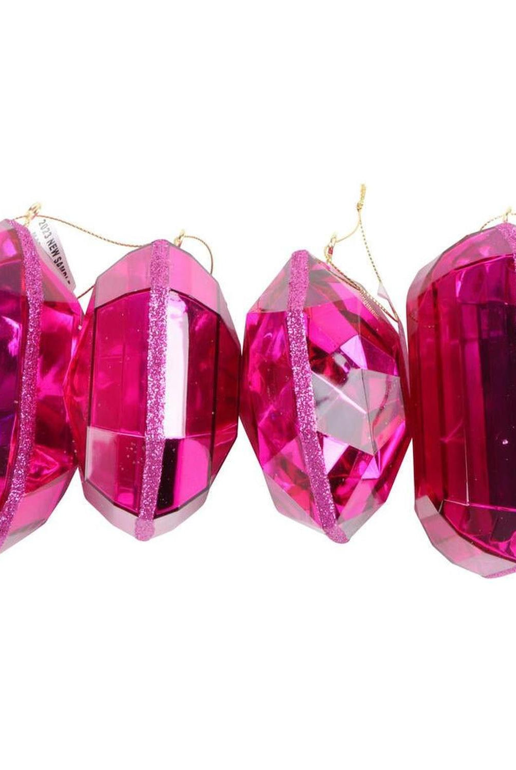 4-5" Acrylic Jewel Assortment Ornament: Pink (Set 4)