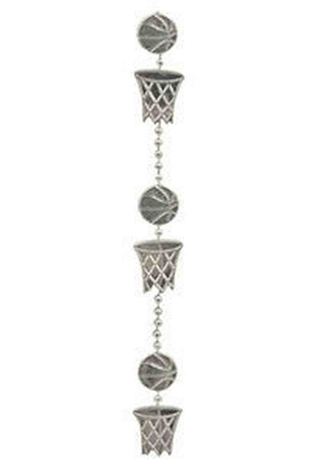 Shop For 4' Basketball Garland Metallic Silver