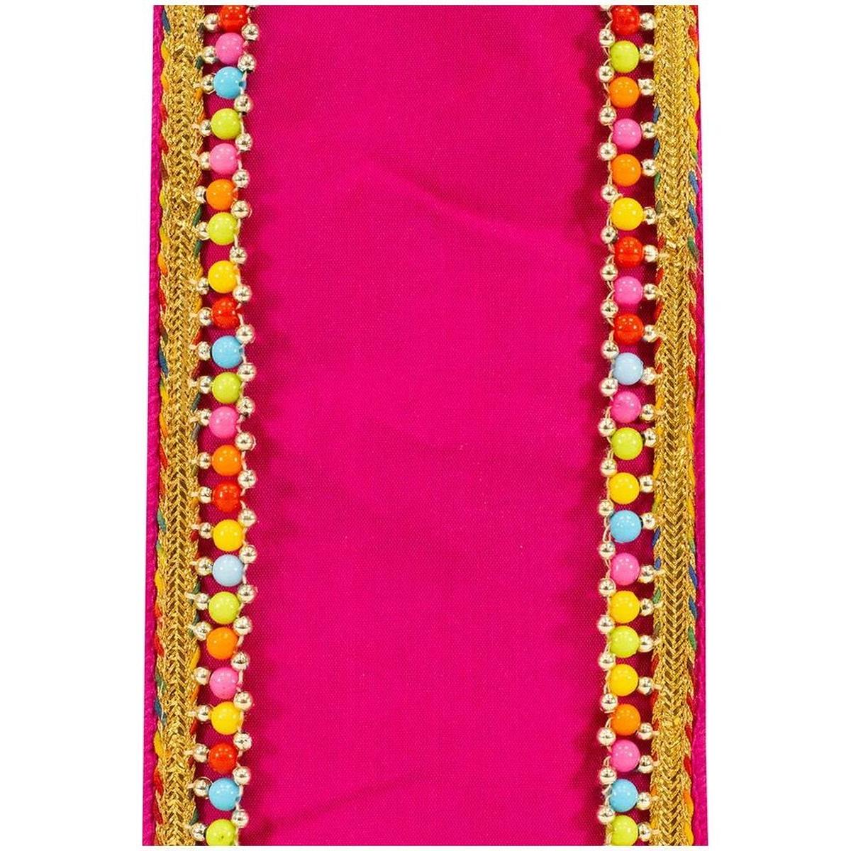 Shop For 4" Beaded Candy Edge Ribbon: Fuchsia (5 Yards)