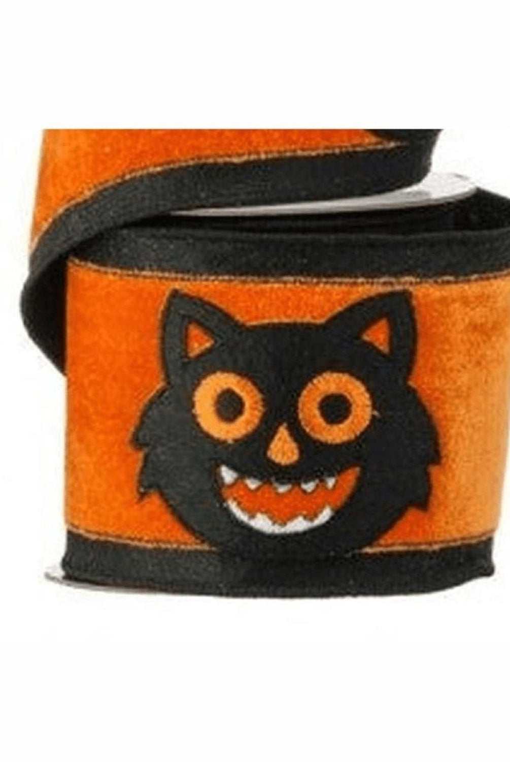 Shop For 4" Black Cat Bat Velvet Ribbon: Orange (5 Yards)