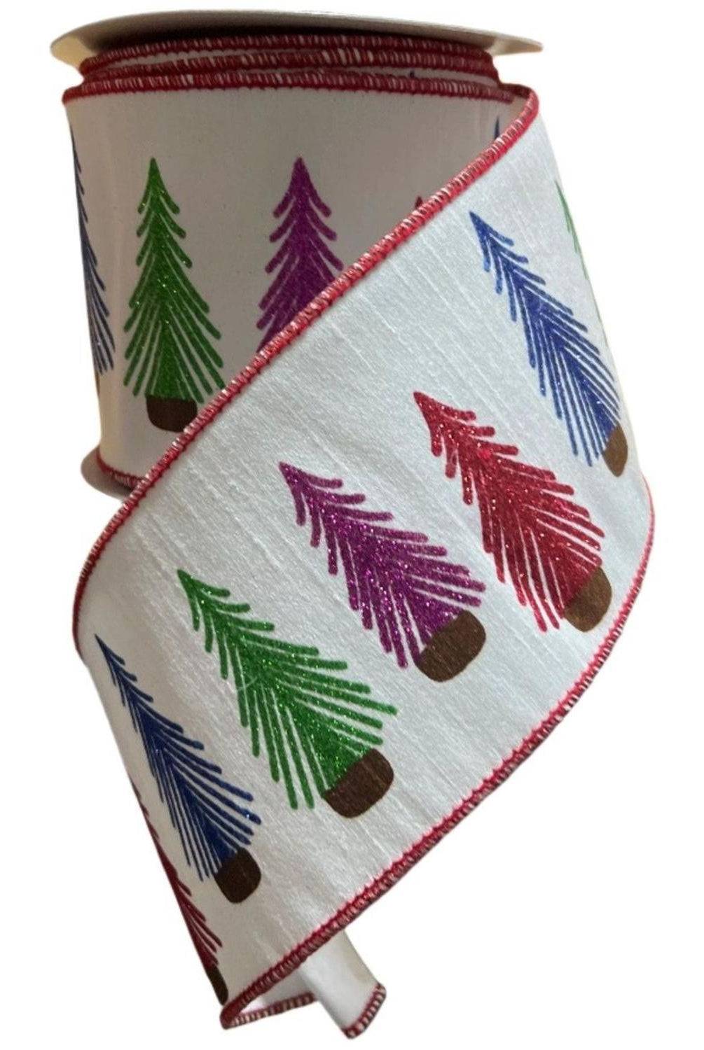 4" Bottle Brush Tree Ribbon: Multi (10 Yards)