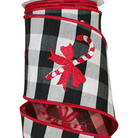 Shop For 4" Candy Cane Check Embroidery Ribbon: Black & White (5 Yards)