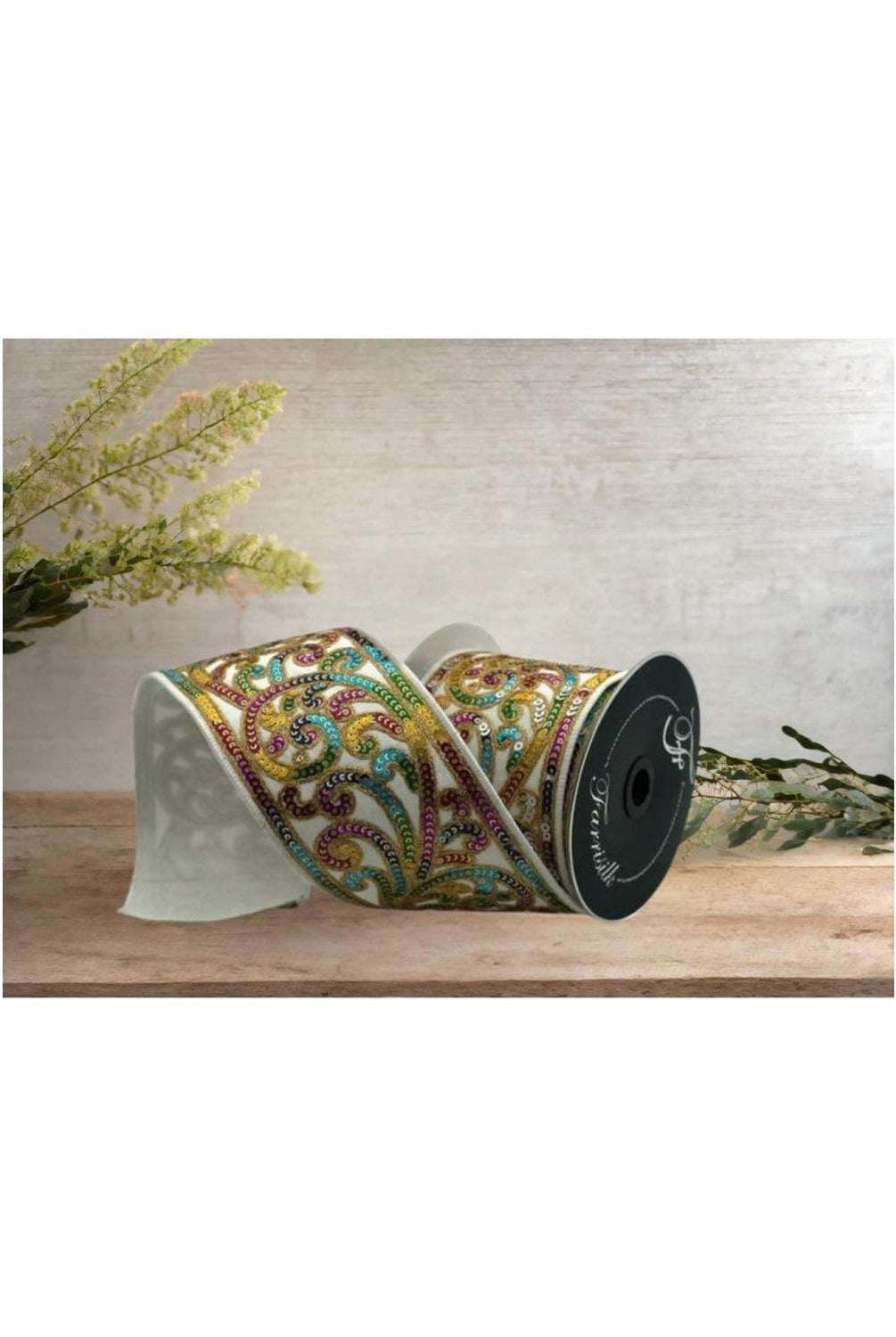 Shop For 4" Carnaval Plumes Ribbon: White (5 Yards) at Michelle's aDOORable Creations