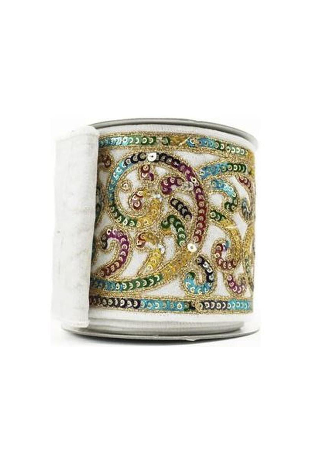 Shop For 4" Carnaval Plumes Ribbon: White (5 Yards) at Michelle's aDOORable Creations