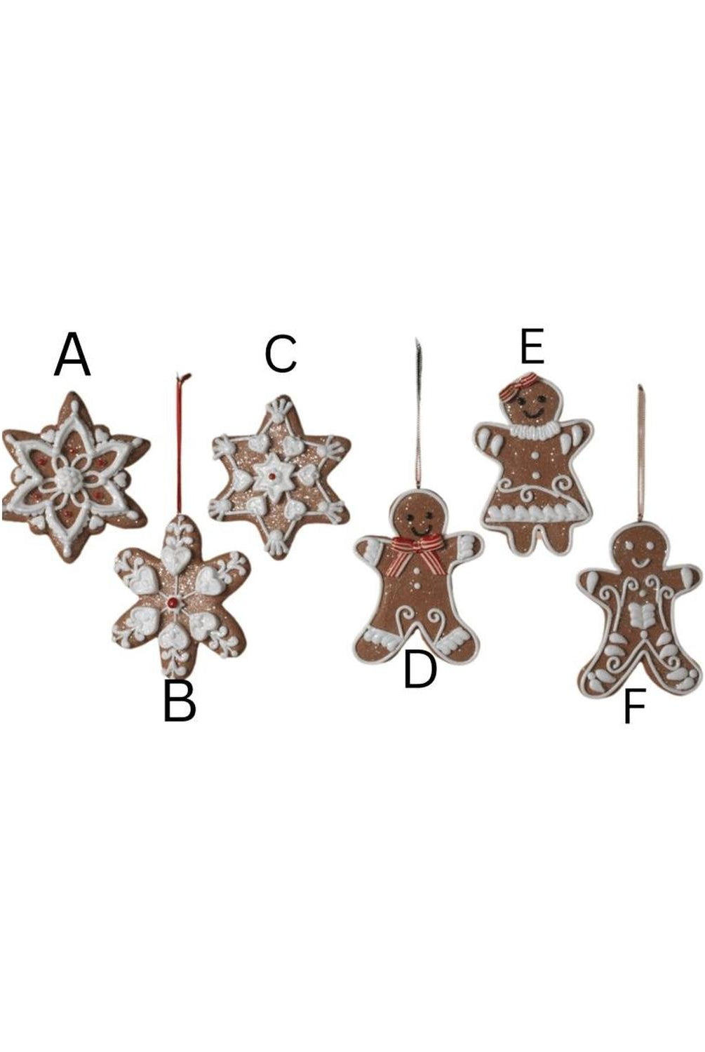 4" Clay Dough Holiday Gingerbread Ornaments