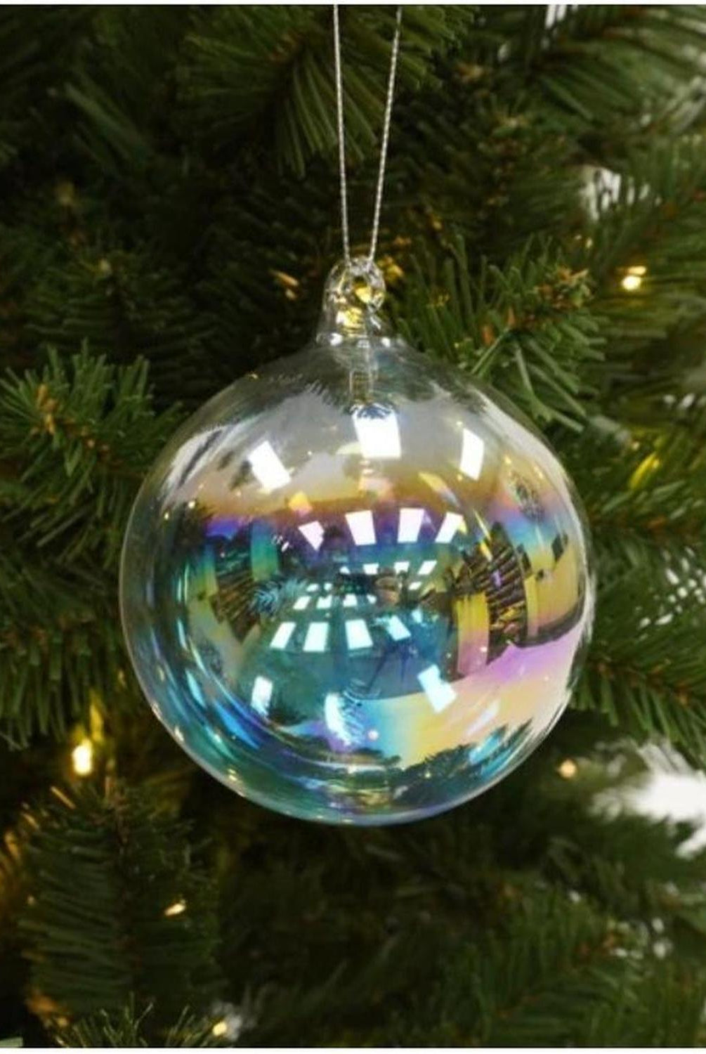4" Clear Bubble Ball Ornament