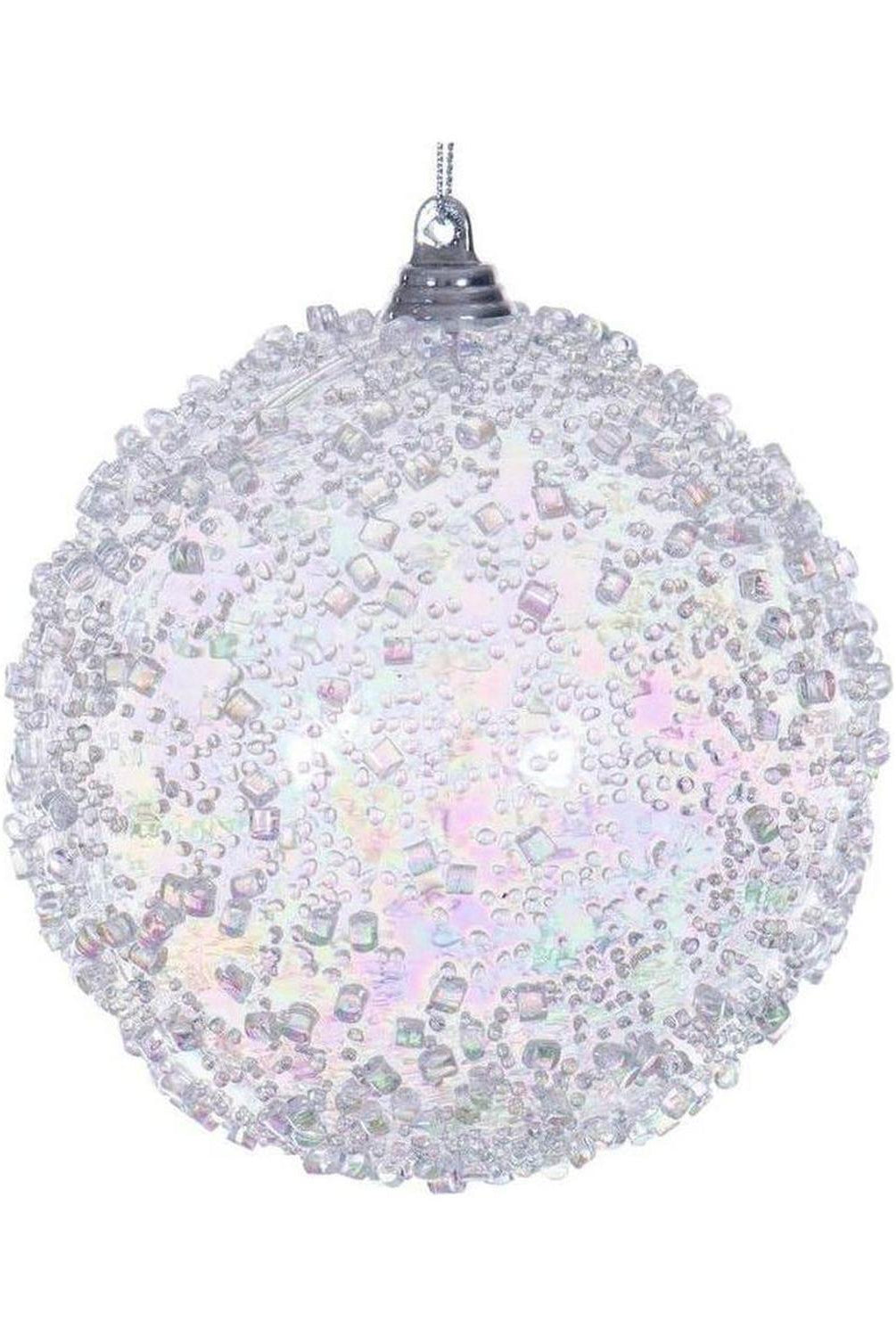 4" Clear Iridescent Bead Ball