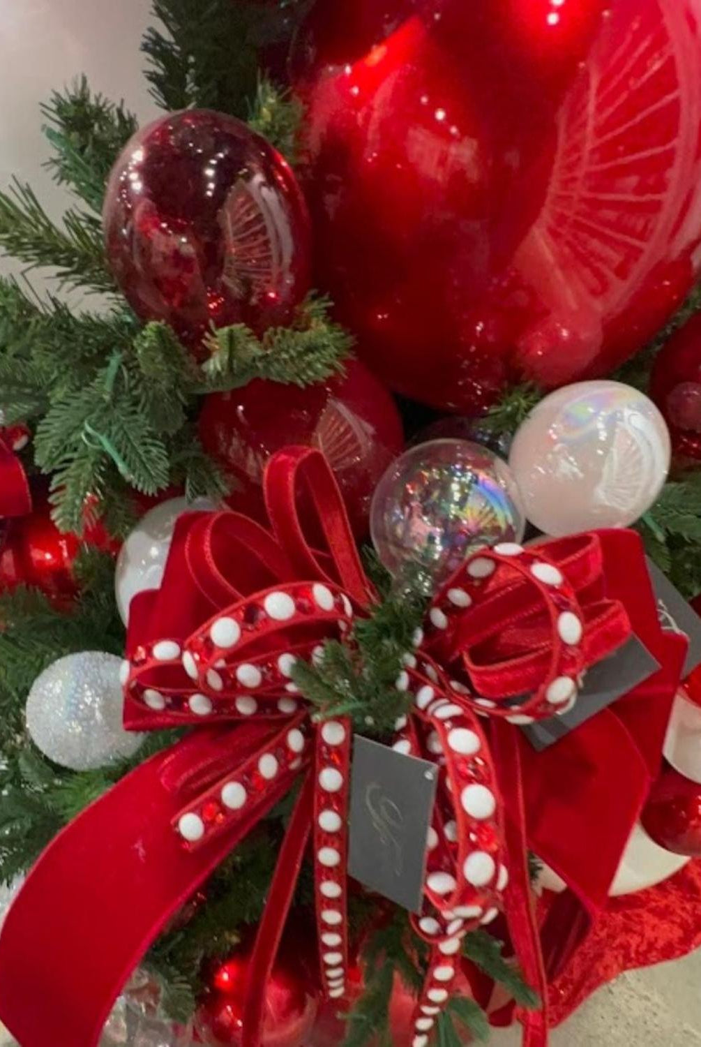 4" Crystalline Glass Ornament: Red