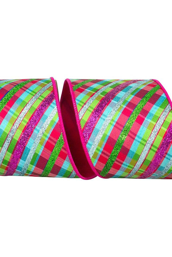 Shop For 4" Deluxe Bright Plaid Ribbon: Fuchsia (5 Yards)