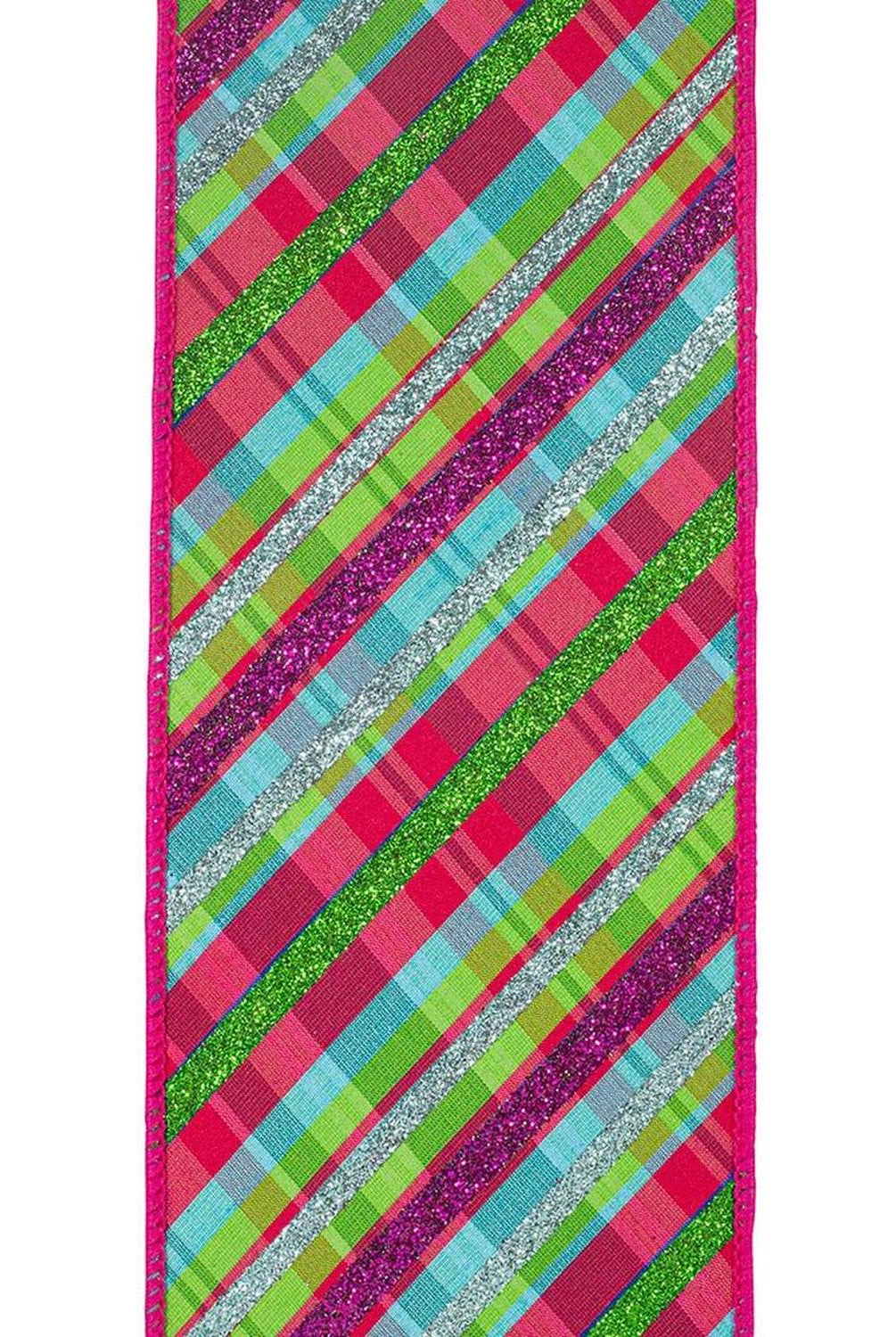 4" Deluxe Bright Plaid Ribbon: Fuchsia (5 Yards)