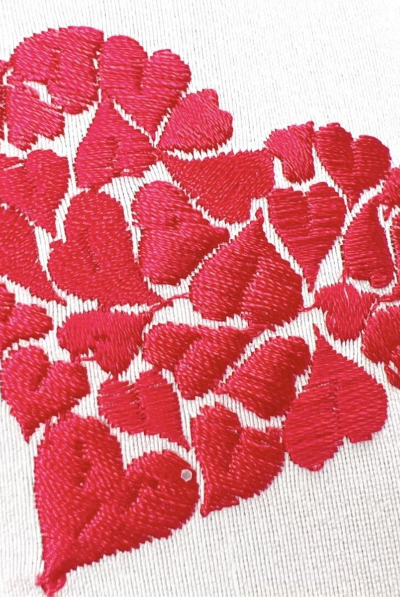 Shop For 4" Embroidered Hearts Ribbon: White/Red (10 Yards)
