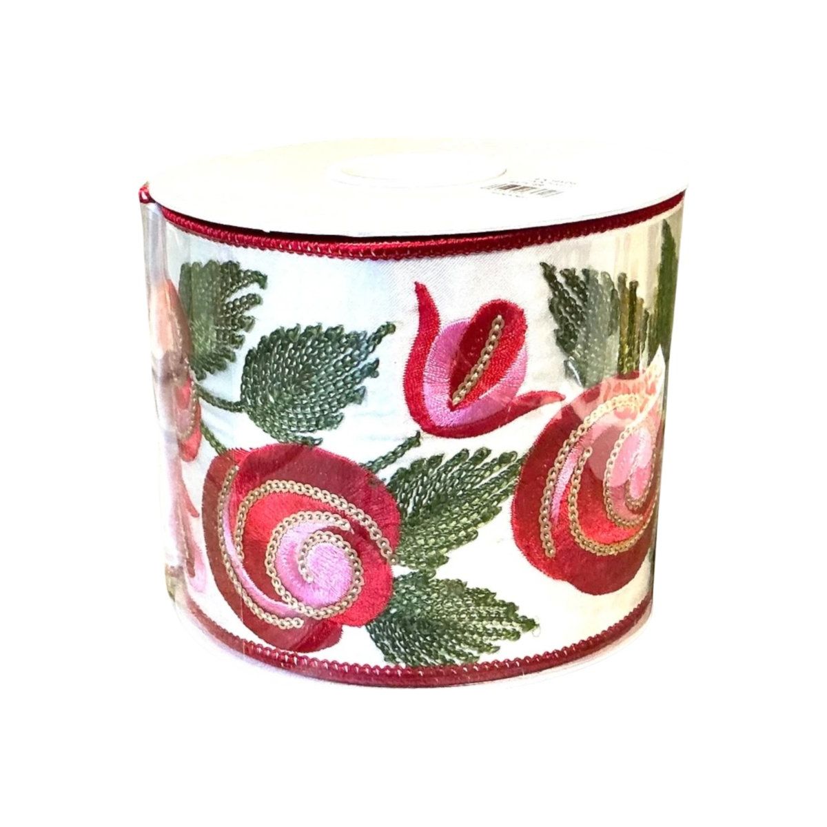 Shop For 4" Embroidered Roses Ribbon (10 Yards)