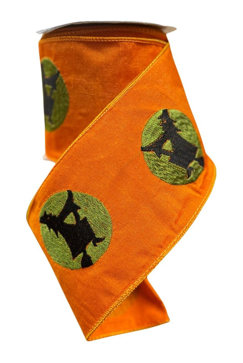 Shop For 4" Embroidered Witch Ribbon: Orange (10 Yards)
