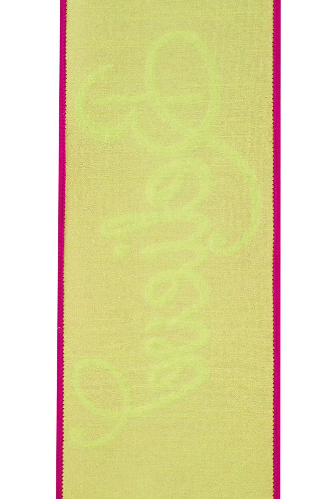 Shop For 4" Embroidery Believe Ribbon: Hot Pink/Lime Green (5 Yards)