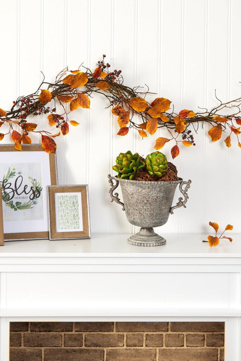 Shop For 4’ Fall Foliage, Berries and Twig Artificial Garland