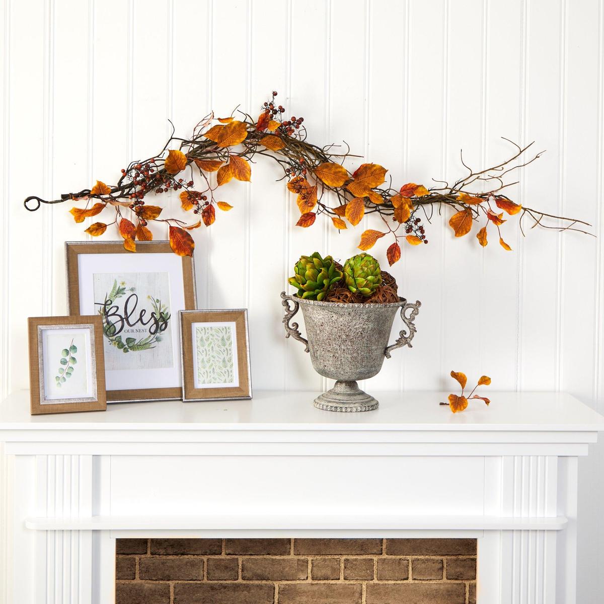 Shop For 4’ Fall Foliage, Berries and Twig Artificial Garland