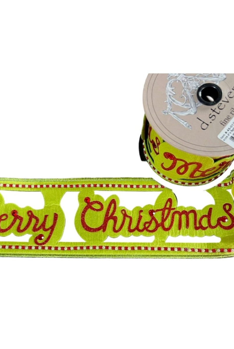 Shop For 4" Glitter Cut Out Ribbon: Lime/Red (5 Yards)