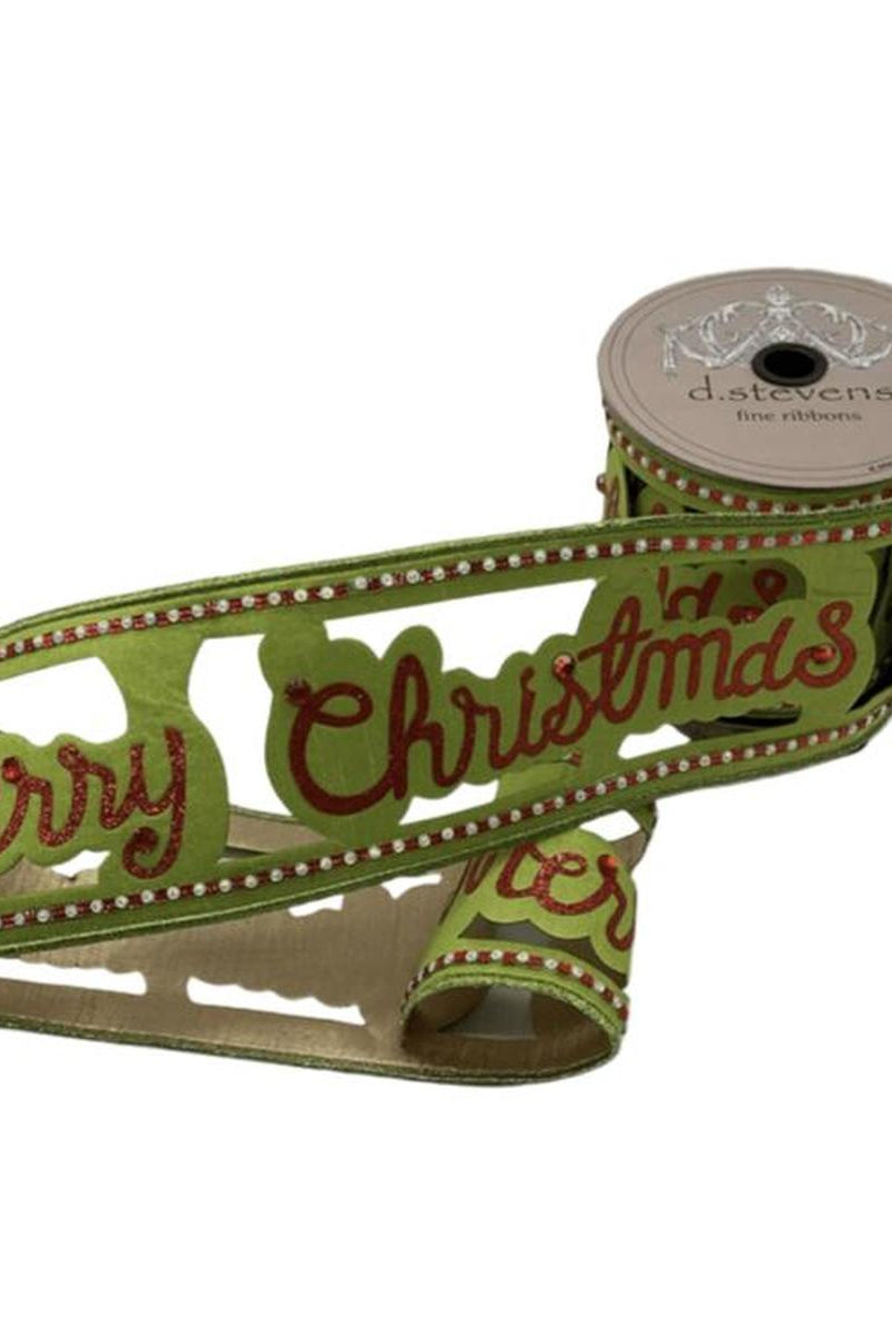 Shop For 4" Glitter Cut Out Ribbon: Lime/Red (5 Yards)