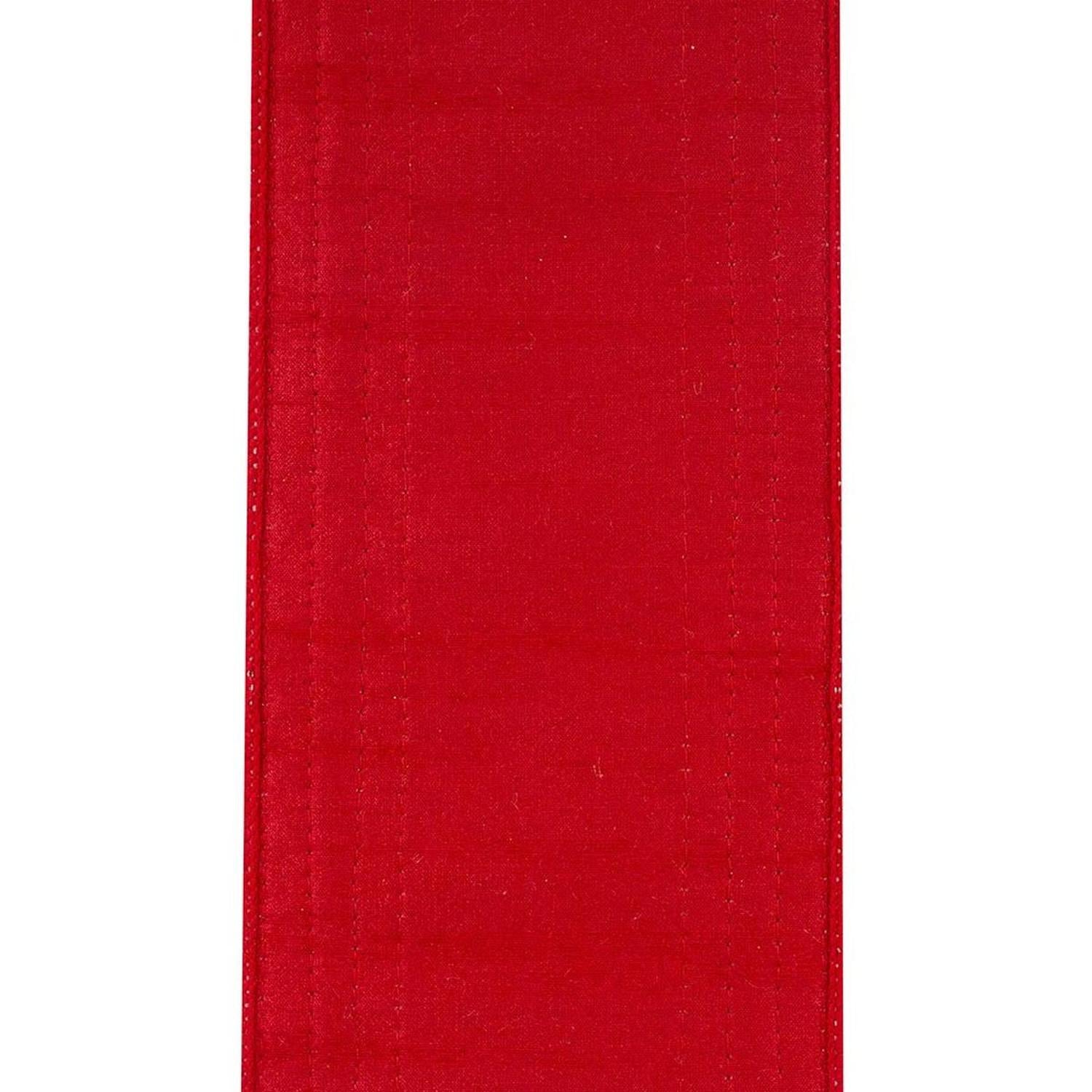 4" Glitter Edge Dupioni Ribbon: Red/Green (5 Yards)