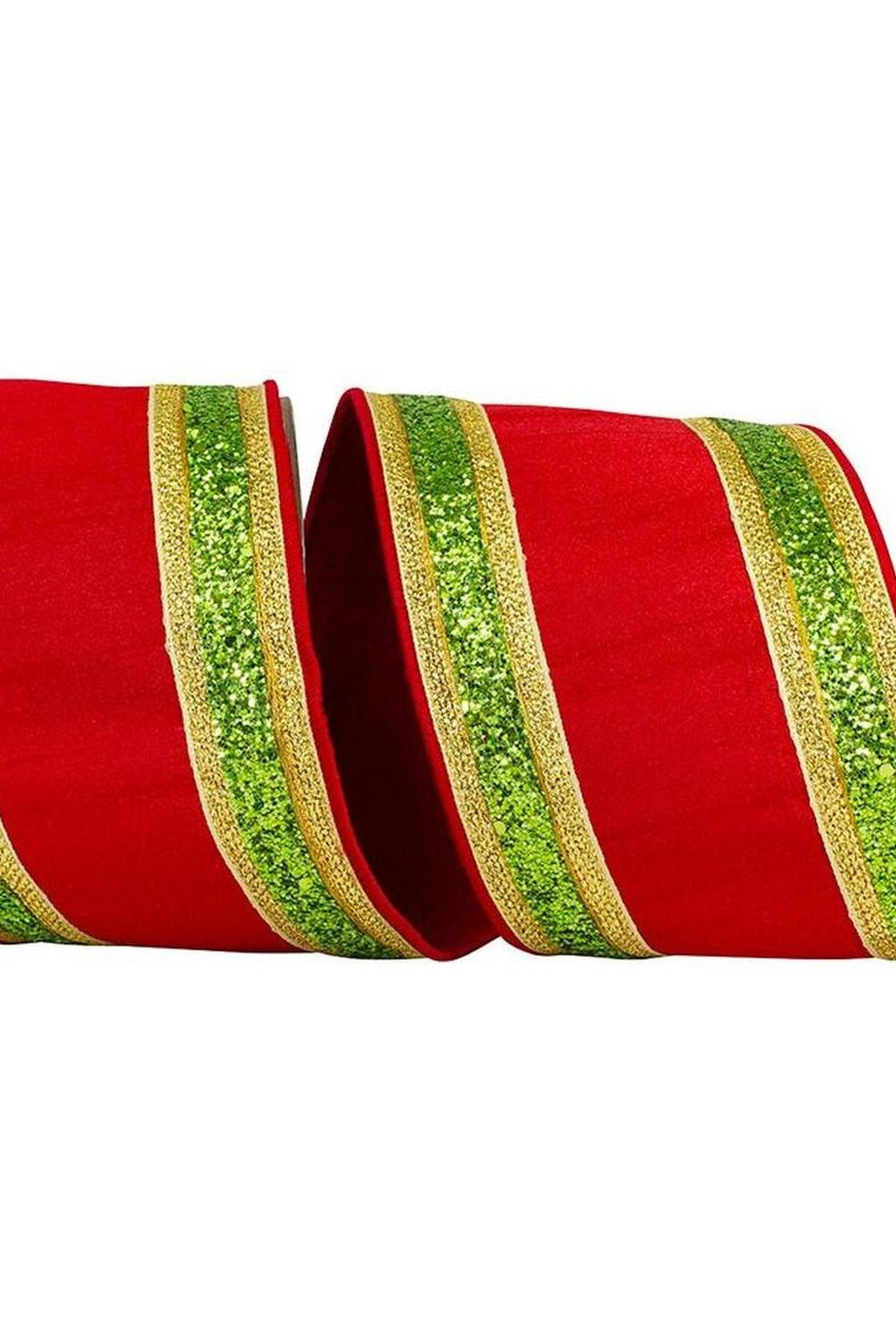 Shop For 4" Glitter Edge Dupioni Ribbon: Red/Green (5 Yards)