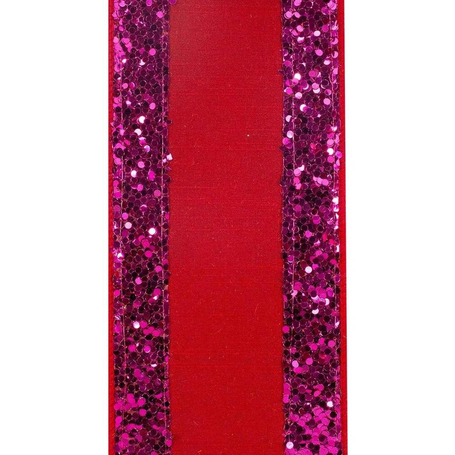 Shop For 4" Glitter Edge Dupioni Ribbon: Red/Pink (5 Yards)