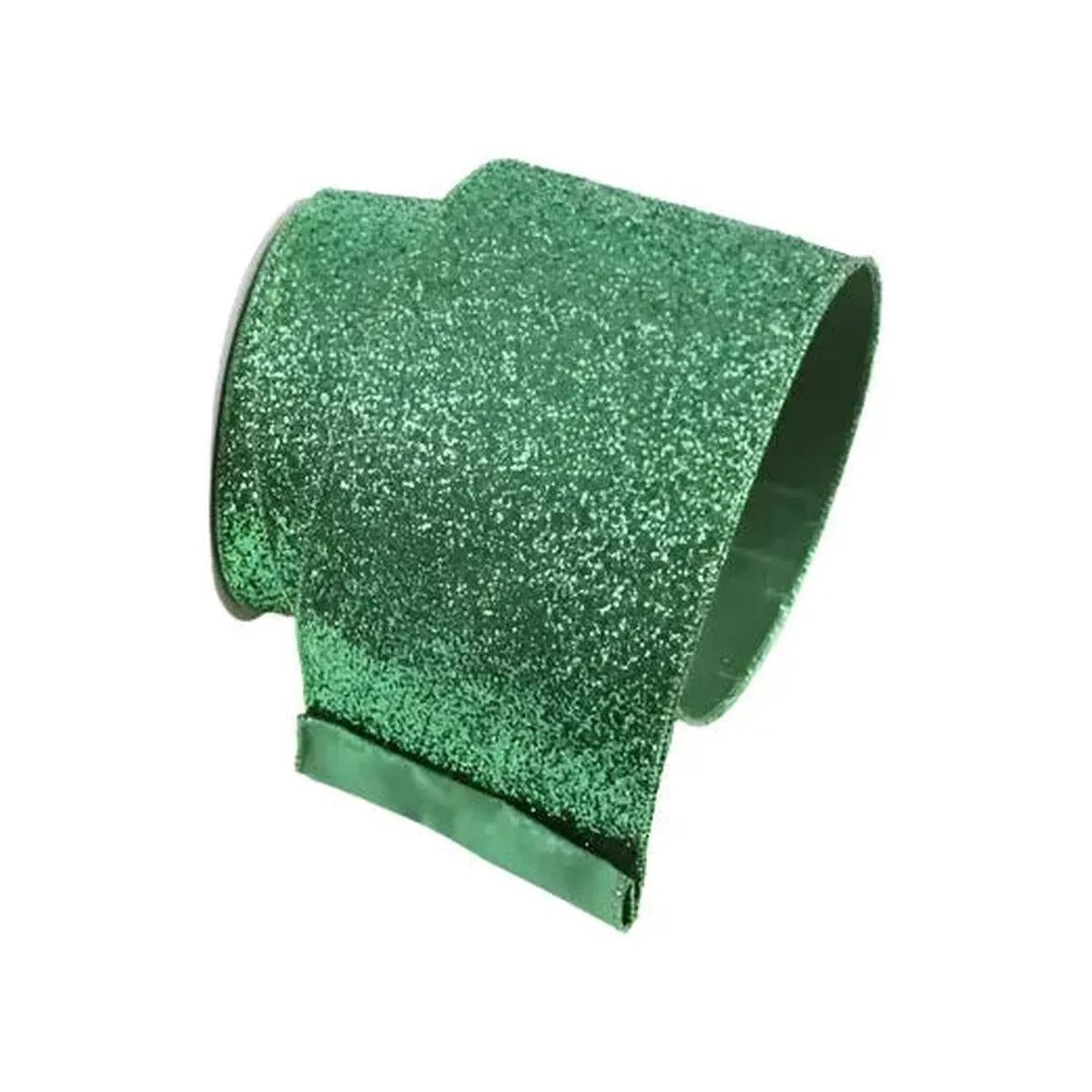 Shop For 4" Glitter Magic Ribbon: Emerald Green (10 Yards)