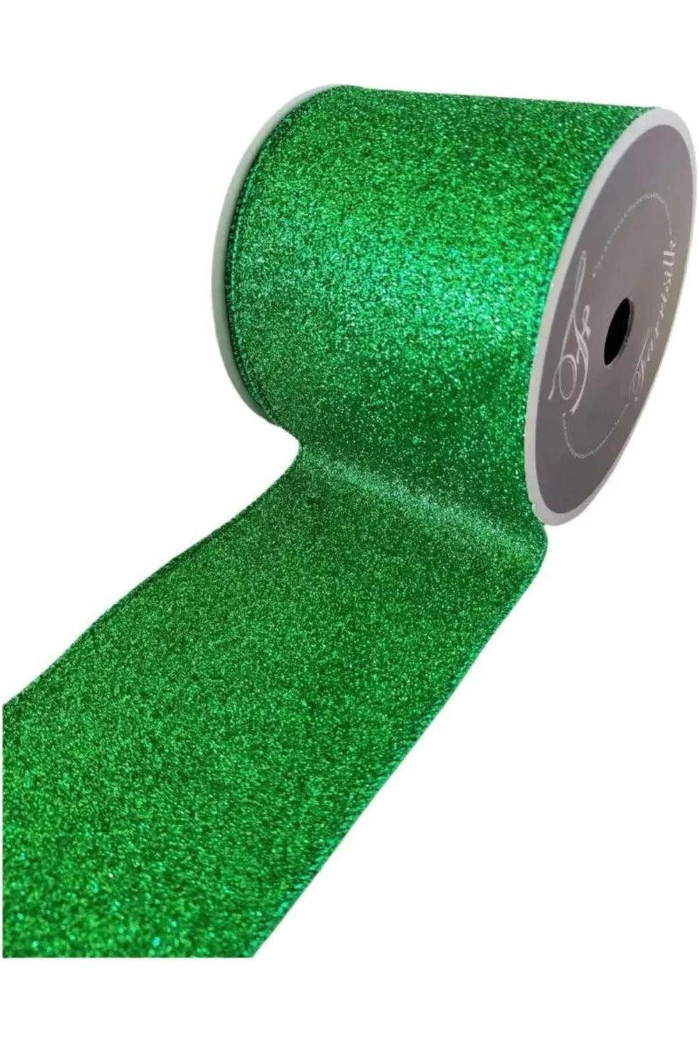 4" Glitter Magic Ribbon: Emerald Green (10 Yards)