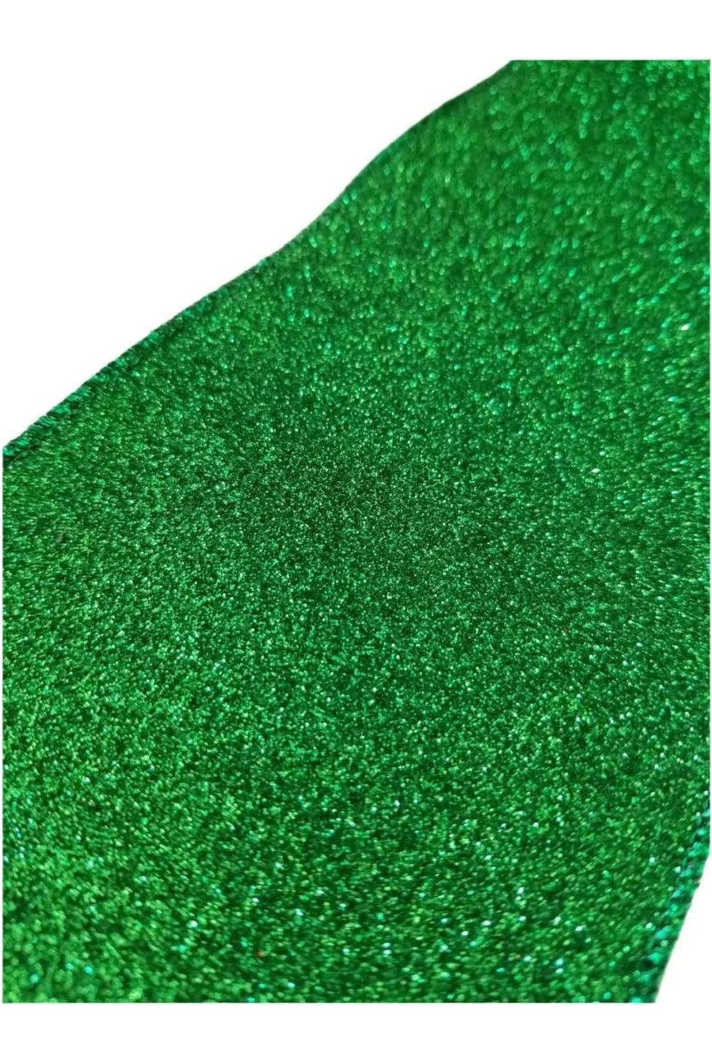 4" Glitter Magic Ribbon: Emerald Green (10 Yards)