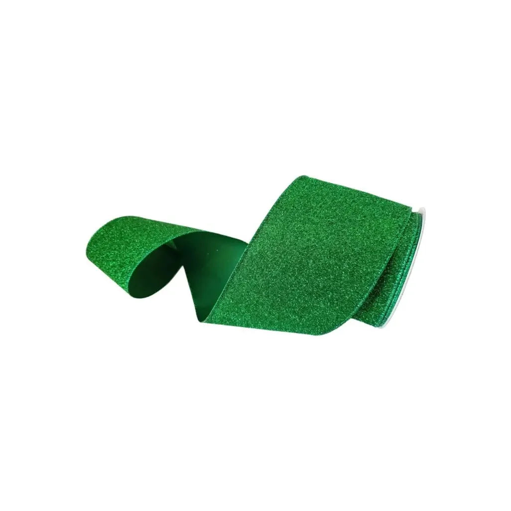 Shop For 4" Glitter Magic Ribbon: Emerald Green (10 Yards)