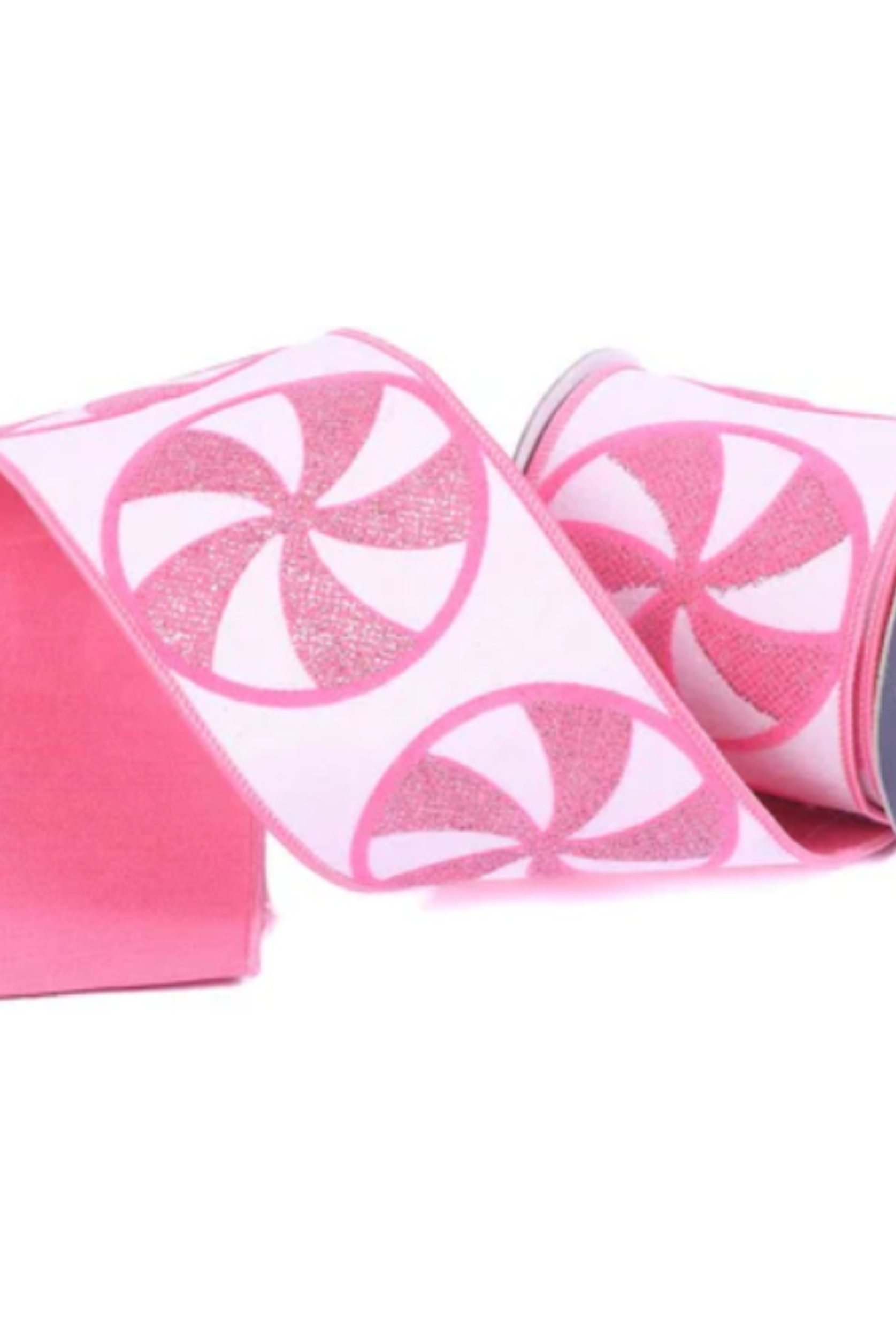 Shop For 4" Glitter Peppermint Candies Ribbon: Pink (5 Yards)