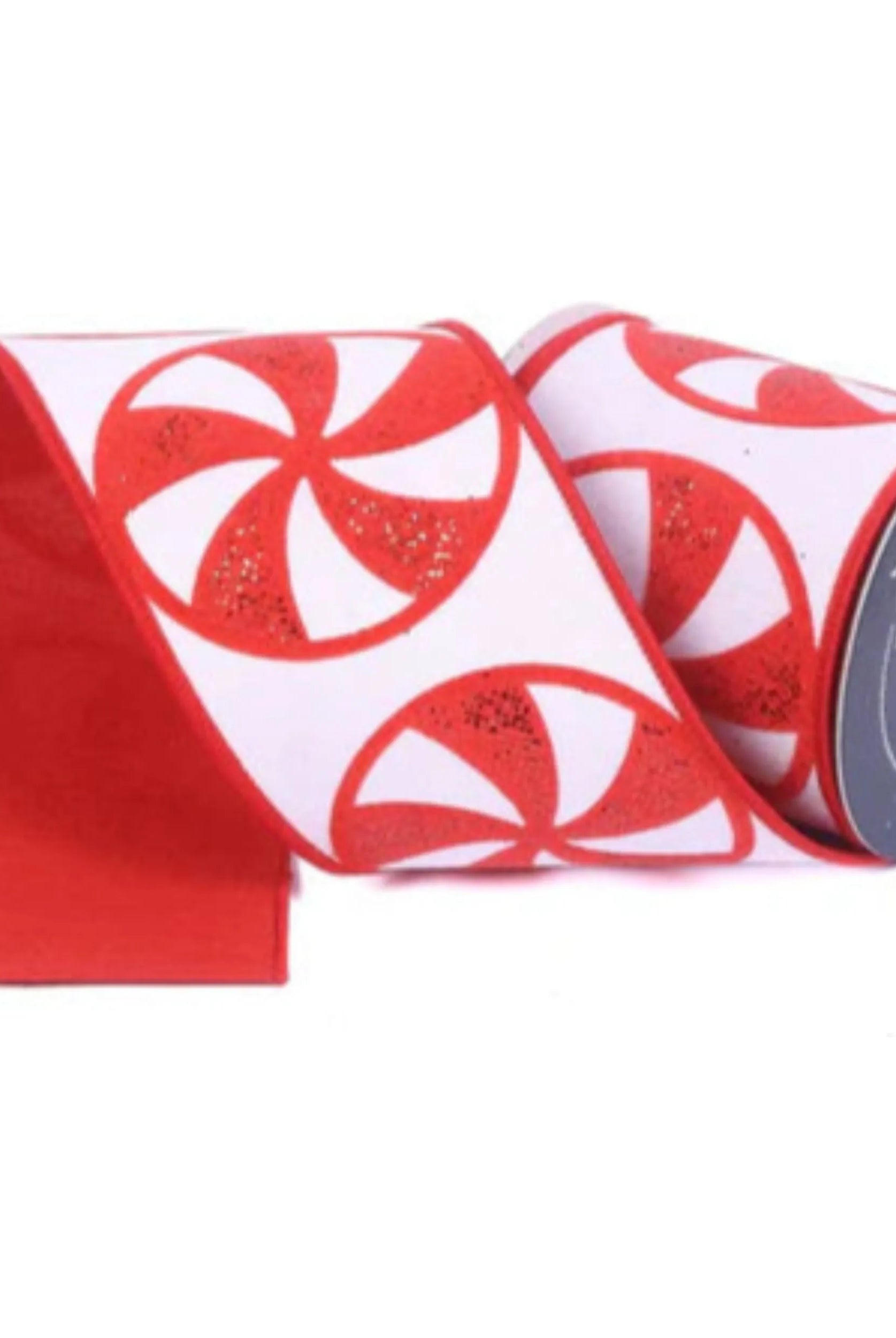 Shop For 4" Glitter Peppermint Candies Ribbon: Red (5 Yards)